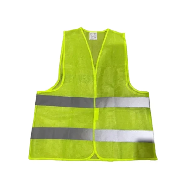 REFLECTIVE DOUBLE GREY TAPE GREEN POLYSTER SAFTEY VEST